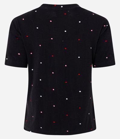 Blusa de Pijama Manga Corta en Viscosa con Estampa de Lunares 6