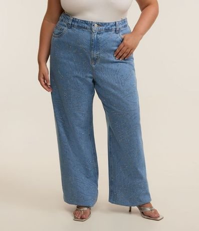 Pantalón Wide Leg en Jeans con Termocolantes Curve & Plus Size 2