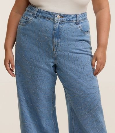Pantalón Wide Leg en Jeans con Termocolantes Curve & Plus Size 4