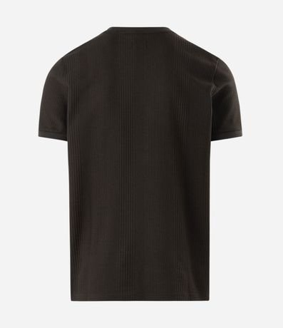 Remera Regular con Cuello Redondo y Textura Vertical 2