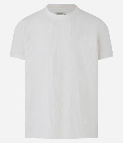 Remera Regular con Cuello Redondo y Textura Vertical 5