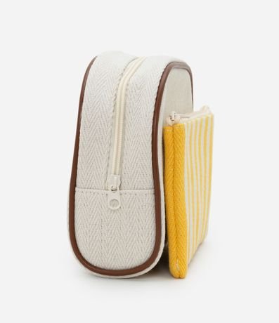 Kit 03 Necesaires Sobre Grande en PU Estampa Rayas 2