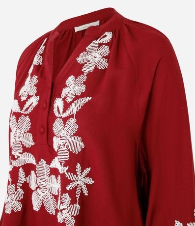 Blusa de Batista con Botones y Bordado Floral 8