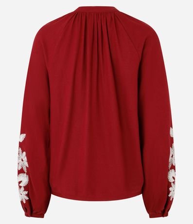 Blusa de Batista con Botones y Bordado Floral 9