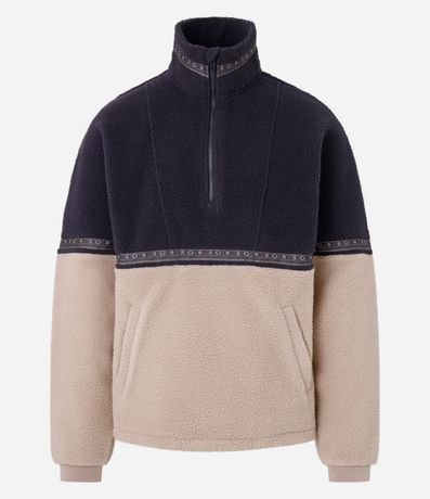 Saco en Sherpa con Raya Estampada en Bloques de Color 6