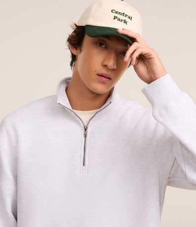 Buzo en Algodón con Cuello alto con Cremallera y Bolsillo Canguro 4