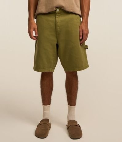 Bermuda Recta Loose en Gabardina con Tira Lateral Estilo Carpenter 3