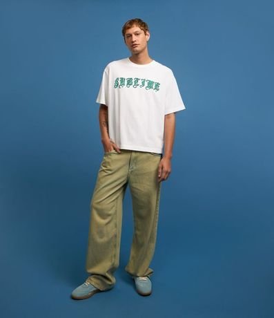 Pantalón Super Baggy en Jeans con Cinturón con Elástico 5