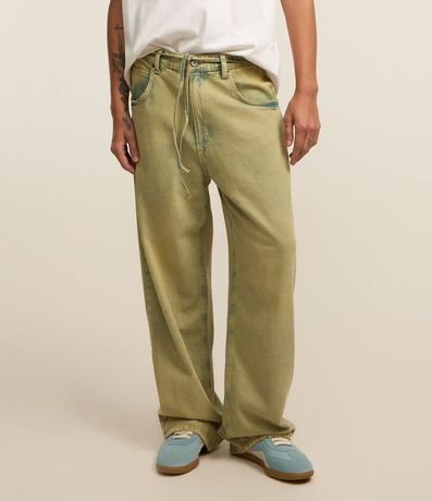 Pantalón Super Baggy en Jeans con Cinturón con Elástico 3