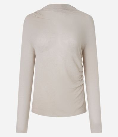 Blusa en Punto Leve con Cuello Degagê y Fruncido Lateral 7