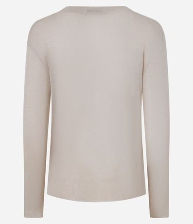 Blusa en Punto Leve con Cuello Degagê y Fruncido Lateral 8