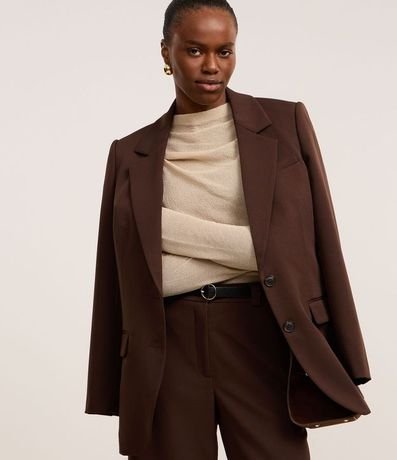 Blusa en Punto Leve con Cuello Degagê y Fruncido Lateral 3