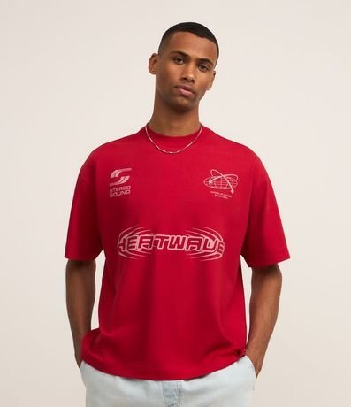 Remera Sportcore Overboxy con Estampa Heatwave