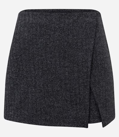 Short Pollera Espina de Pez Estampado con Abertura 6