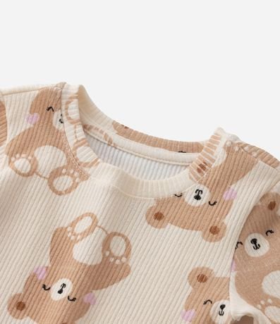 Blusa Infantil Acanalada Estampada de Ositos - Talle 1 a 5 4