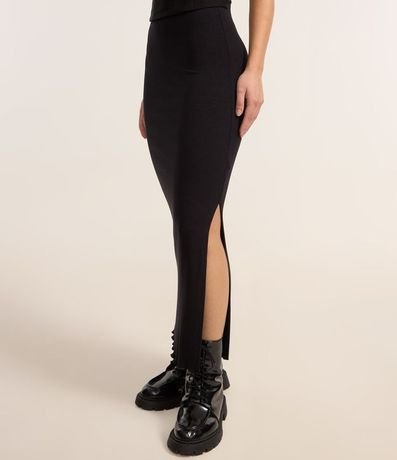 Pollera Midi en Rib con Abertura y Bajo Picot 3