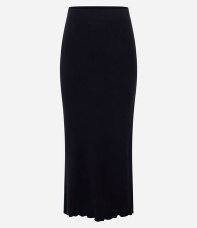 Pollera Midi en Rib con Abertura y Bajo Picot 5