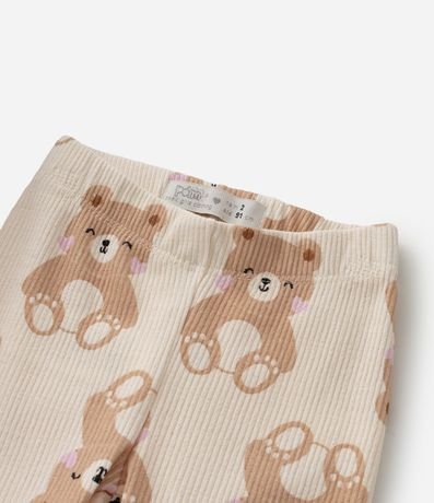 Pantalón Legging Infantil Acanalada con Estampa Osos - Talle 1 a 6 años 6