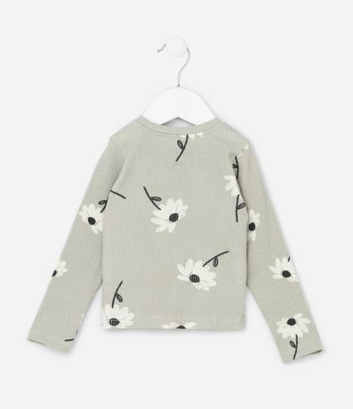 Blusa Infantil con Estampa de Margaritas y Acanalada - Talle 1 a 6 años 2