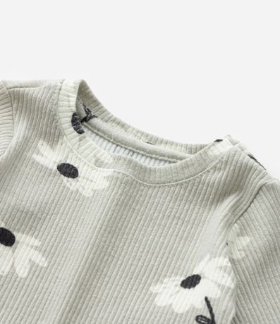 Blusa Infantil con Estampa de Margaritas y Acanalada - Talle 1 a 6 años 4
