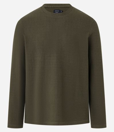 Remera Regular en Algodón con Textura 1