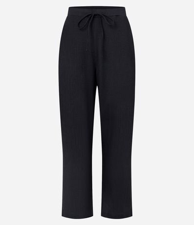 Pantalón Recto con Textura y Cintura Elástica 2