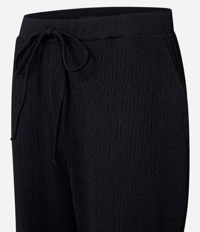 Pantalón Recto con Textura y Cintura Elástica 4