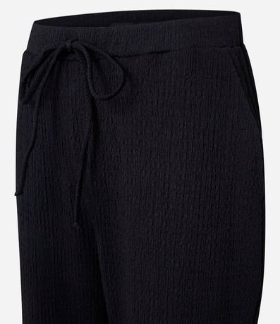 Pantalón Recto con Textura y Cintura Elástica 3