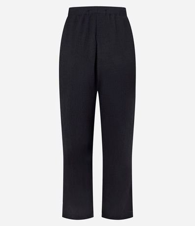 Pantalón Recto con Textura y Cintura Elástica 5