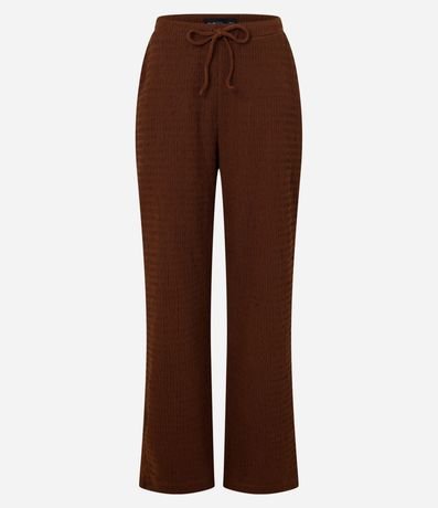 Pantalón Recto con Textura y Cintura Elástica 6
