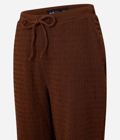 Pantalón Recto con Textura y Cintura Elástica 7