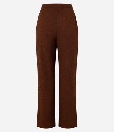 Pantalón Recto con Textura y Cintura Elástica 8