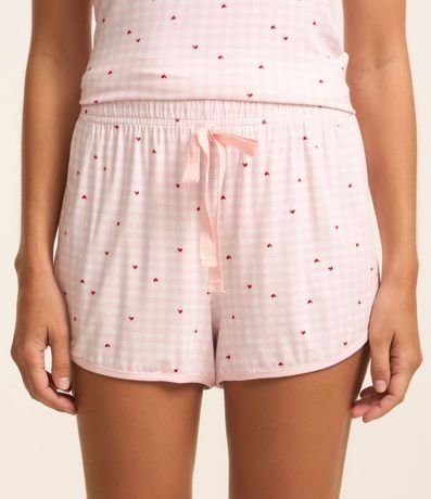 Short de Pijama de Cuadros con Corazón 2