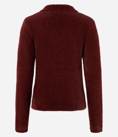 Saco Peluche en Punto con Cuello Polo 8