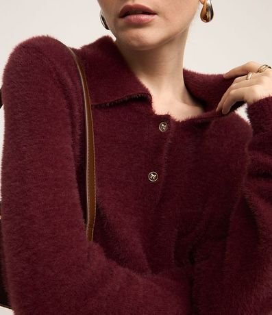 Saco Peluche en Punto con Cuello Polo 4