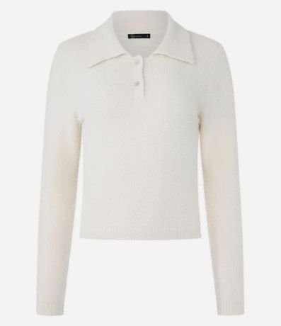 Saco Peluche en Punto con Cuello Polo 5