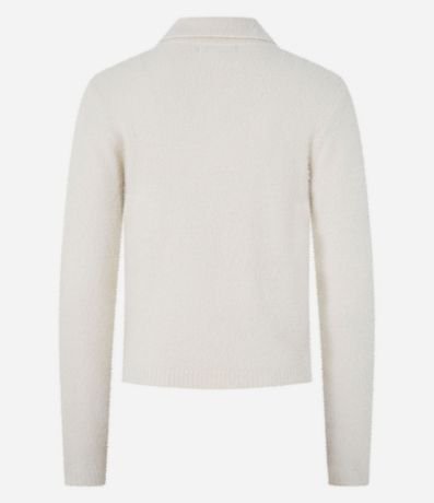 Saco Peluche en Punto con Cuello Polo 6