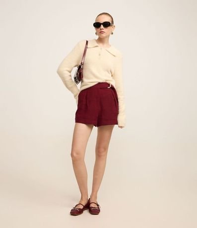 Saco Peluche en Punto con Cuello Polo 2