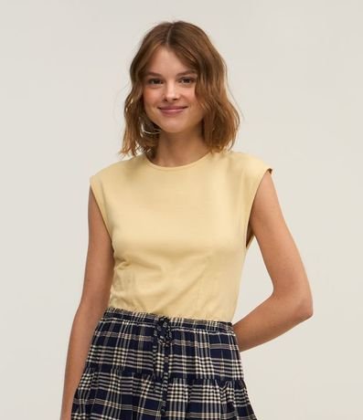 Blusa sin Manga en Algodón con Pliegues 1