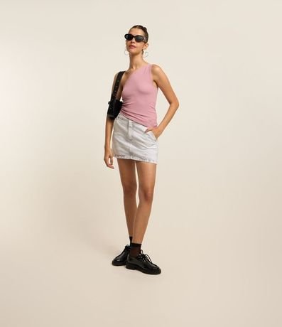 Blusa en Microfibra con Hombro Único y Fruncido Lateral 2