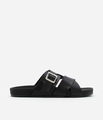 Sandalia Slide City en PU con Tiras Cruzadas y Hebilla