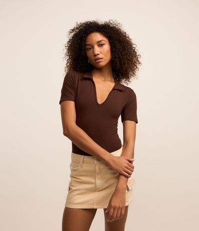 Body en Rib con Cuello Polo