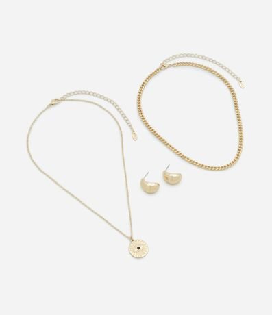 Conjunto de Collar Capas Ojo Turco y Caravana Bold en Metal 2