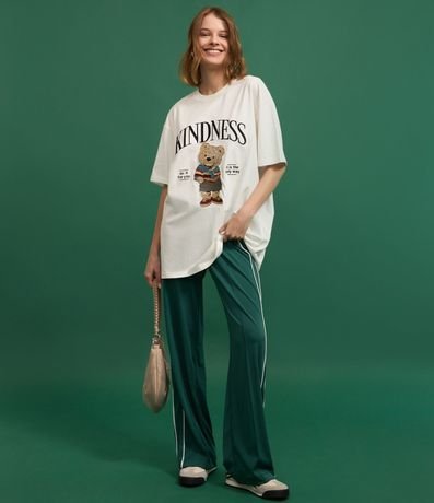 Remera en Algodón con Bordado de Osito y Lettering 4