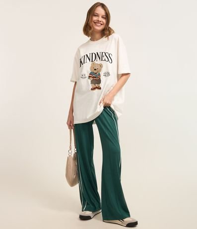 Remera en Algodón con Bordado de Osito y Lettering 2