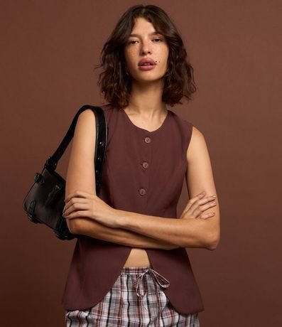 Chaleco Alargado Sastrería con Botones Delanteros 4