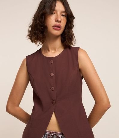 Chaleco Alargado Sastrería con Botones Delanteros 3