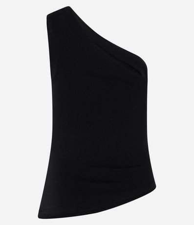 Blusa Hombro Único en Bengalina con Detalle Drapeado Alargado 6