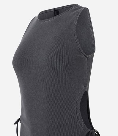 Vestido Midi en Rib sin Manga con Aberturas Laterales 5