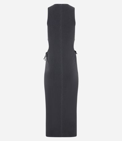 Vestido Midi en Rib sin Manga con Aberturas Laterales 6